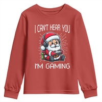 Funny Santa Gamer Christmas Youth Sweatshirt I Can Not Hear You I Am Gaming - Wonder Print Shop