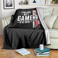 Funny Santa Gamer Christmas Throw Blanket I Paused My Game To Be Here - Wonder Print Shop