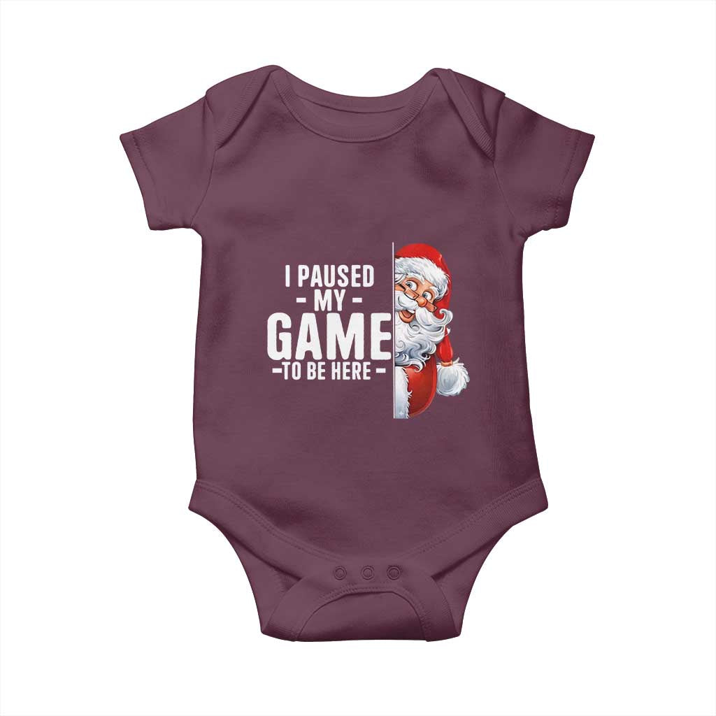 Funny Santa Gamer Christmas Baby Onesie I Paused My Game To Be Here - Wonder Print Shop