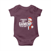 Funny Santa Gamer Christmas Baby Onesie I Paused My Game To Be Here - Wonder Print Shop