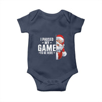 Funny Santa Gamer Christmas Baby Onesie I Paused My Game To Be Here - Wonder Print Shop