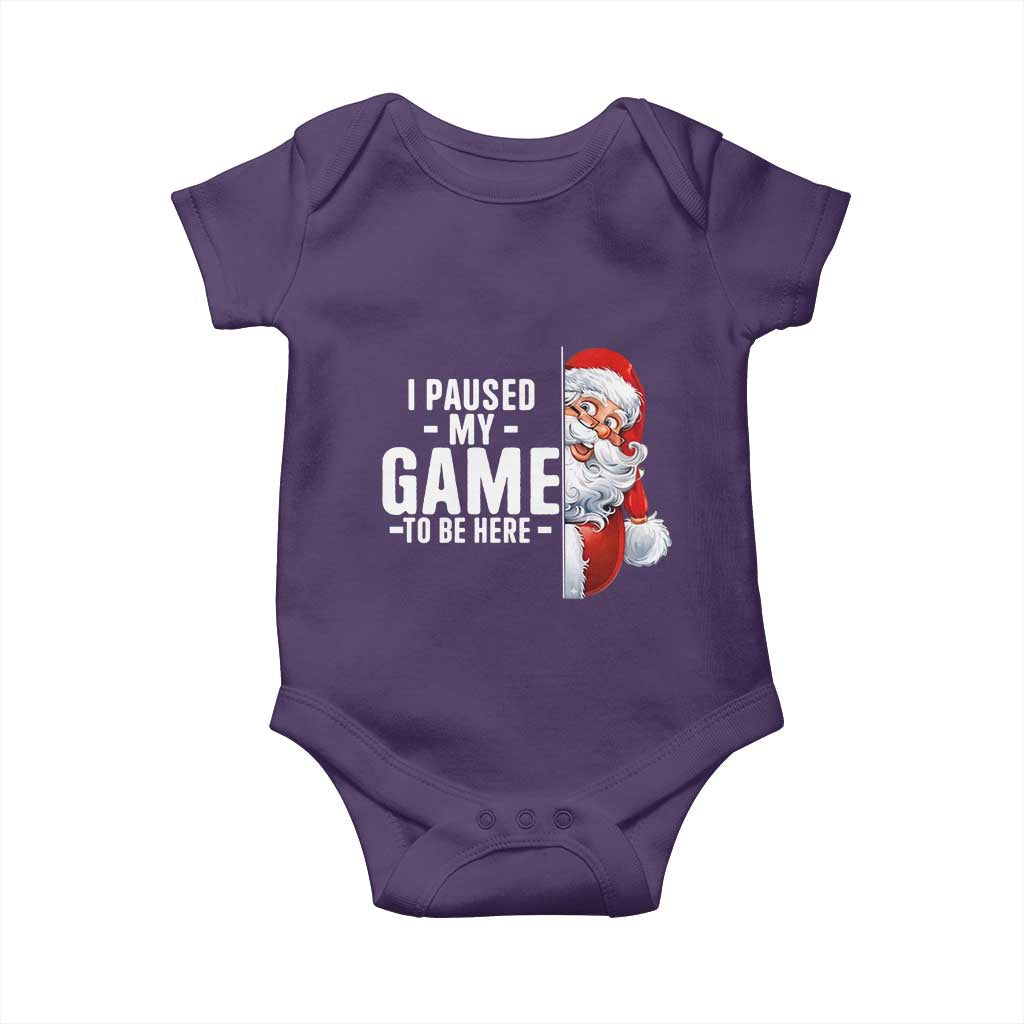 Funny Santa Gamer Christmas Baby Onesie I Paused My Game To Be Here - Wonder Print Shop
