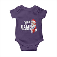 Funny Santa Gamer Christmas Baby Onesie I Paused My Game To Be Here - Wonder Print Shop