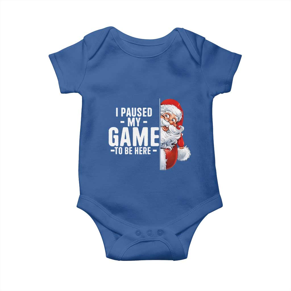 Funny Santa Gamer Christmas Baby Onesie I Paused My Game To Be Here - Wonder Print Shop