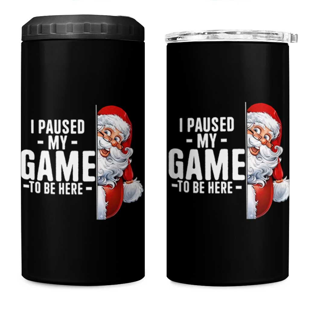 Funny Santa Gamer Christmas 4 in 1 Can Cooler Tumbler I Paused My Game To Be Here - Wonder Print Shop