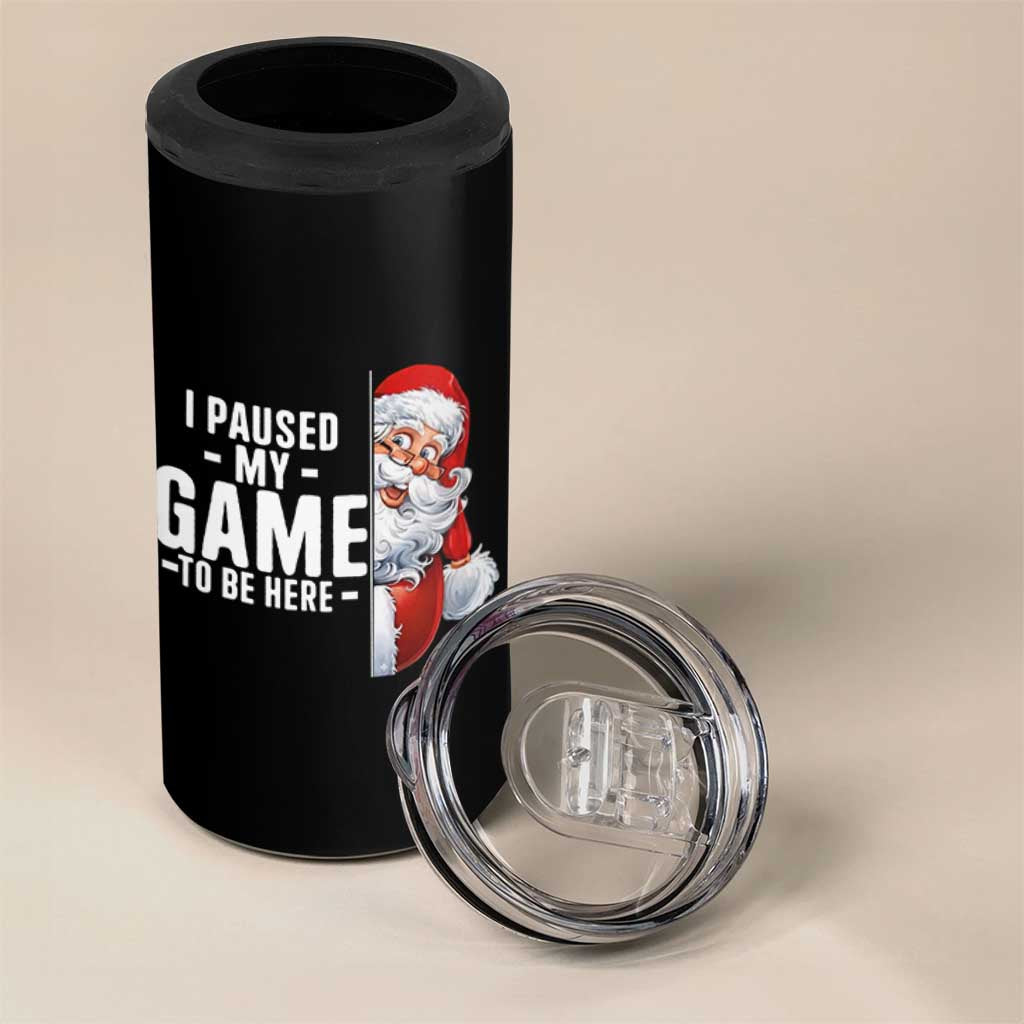 Funny Santa Gamer Christmas 4 in 1 Can Cooler Tumbler I Paused My Game To Be Here - Wonder Print Shop