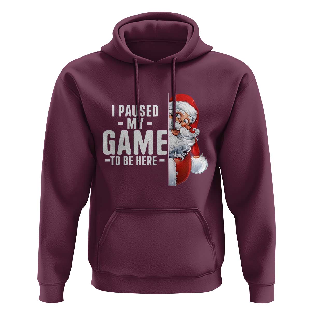 Funny Santa Gamer Christmas Hoodie I Paused My Game To Be Here - Wonder Print Shop