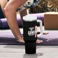 Funny Santa Gamer Christmas Tumbler With Handle I Paused My Game To Be Here - Wonder Print Shop
