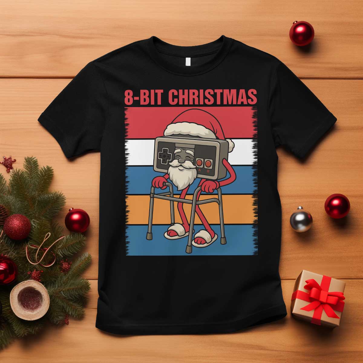 Funny Old Gamer Christmas T Shirt Retro 80s 90s Video Game - Wonder Print Shop