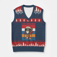 Funny Old Gamer Xmas V-Neck Knit Sweater Vest Retro 80s 90s Video Game - Wonder Print Shop