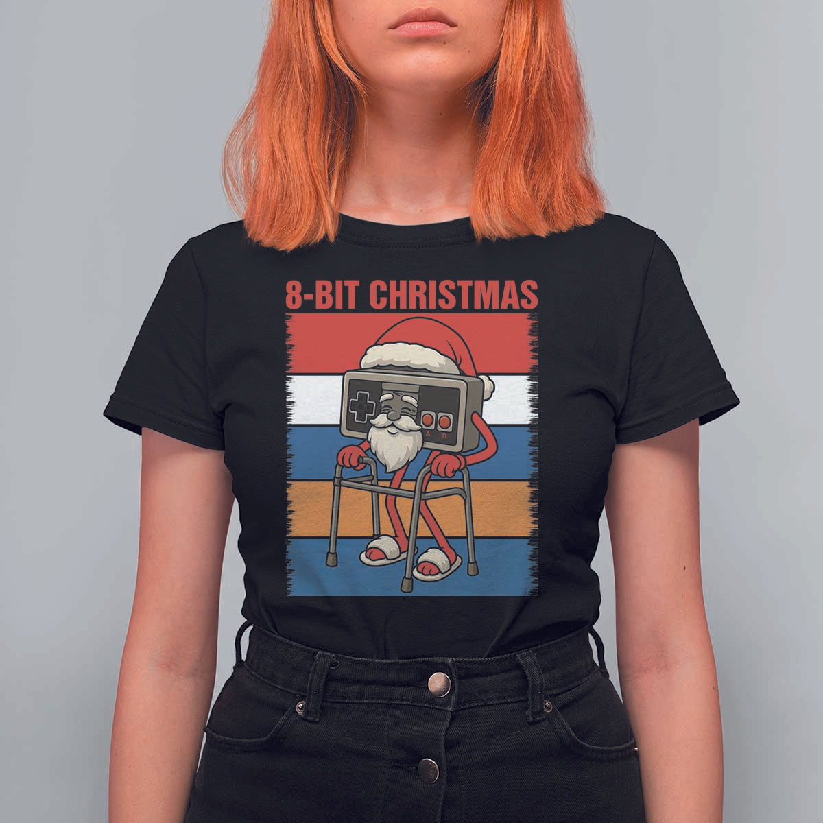 Funny Old Gamer Christmas T Shirt For Women Retro 80s 90s Video Game - Wonder Print Shop