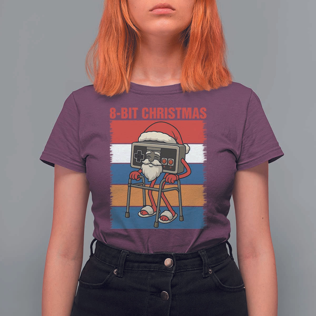 Funny Old Gamer Christmas T Shirt For Women Retro 80s 90s Video Game - Wonder Print Shop