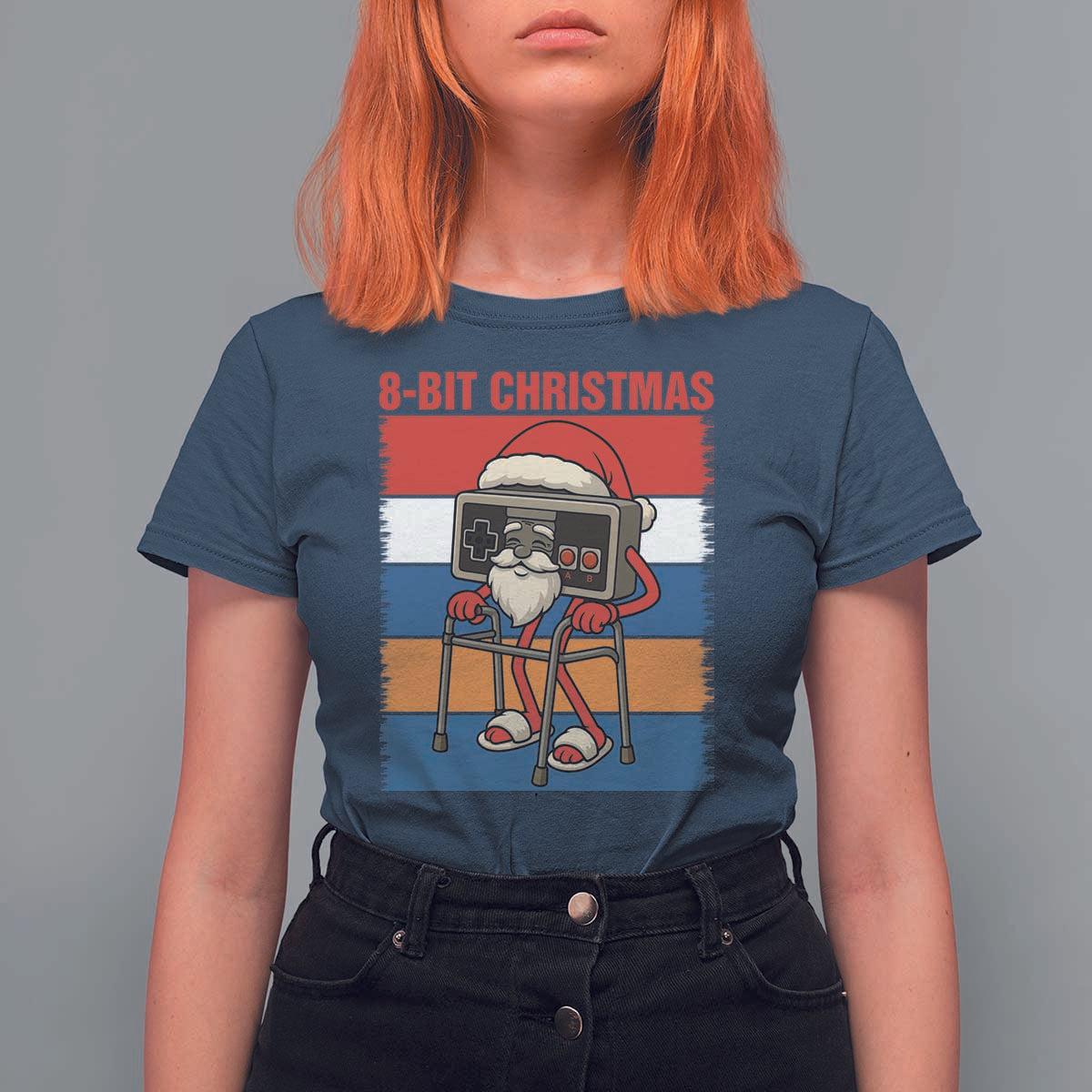 Funny Old Gamer Christmas T Shirt For Women Retro 80s 90s Video Game - Wonder Print Shop