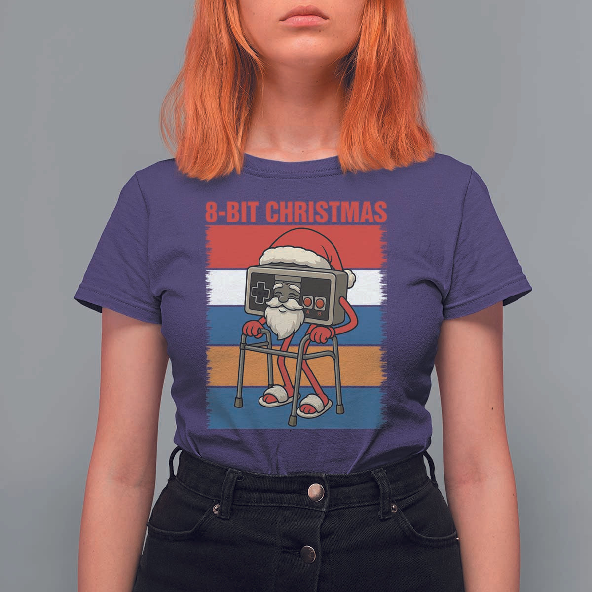 Funny Old Gamer Christmas T Shirt For Women Retro 80s 90s Video Game - Wonder Print Shop