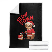 Funny Sloth Snail Christmas Throw Blanket Slow Down Xmas - Wonder Print Shop