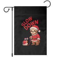 Funny Sloth Snail Christmas Garden Flag Slow Down Xmas - Wonder Print Shop