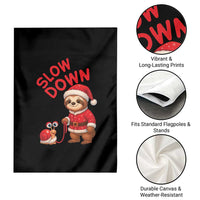 Funny Sloth Snail Christmas Garden Flag Slow Down Xmas - Wonder Print Shop