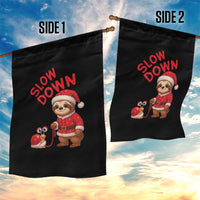 Funny Sloth Snail Christmas Garden Flag Slow Down Xmas - Wonder Print Shop