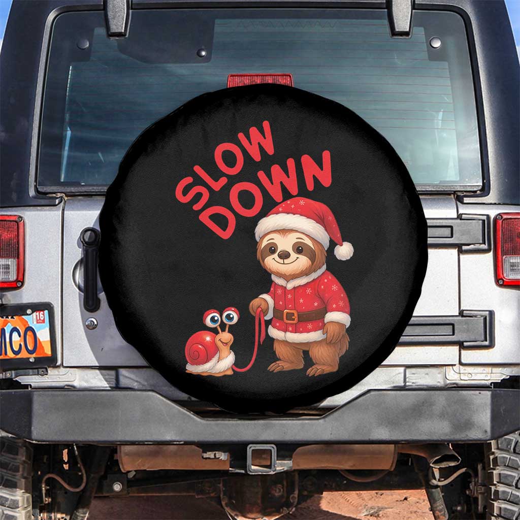 Funny Sloth Snail Christmas Spare Tire Cover Slow Down Xmas - Wonder Print Shop