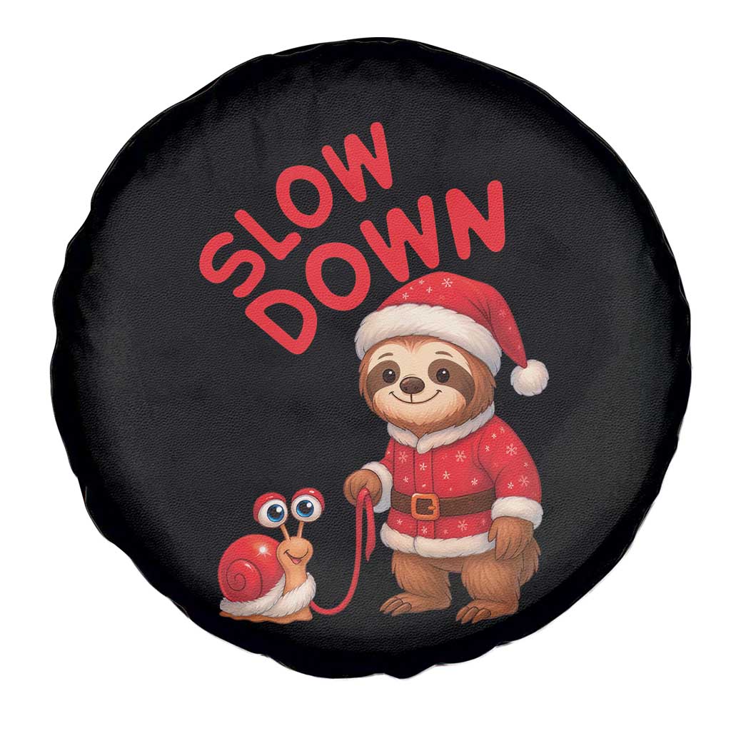 Funny Sloth Snail Christmas Spare Tire Cover Slow Down Xmas - Wonder Print Shop