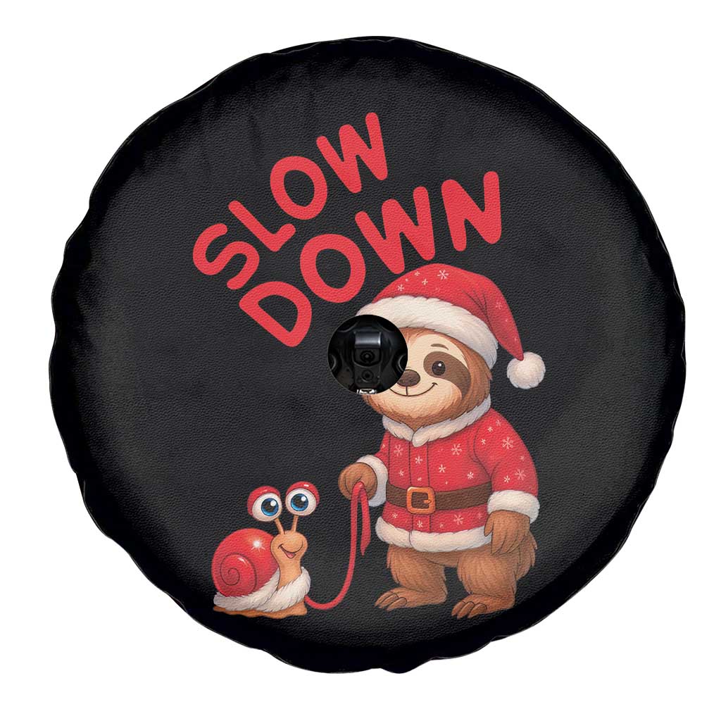 Funny Sloth Snail Christmas Spare Tire Cover Slow Down Xmas - Wonder Print Shop