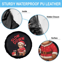 Funny Sloth Snail Christmas Spare Tire Cover Slow Down Xmas - Wonder Print Shop