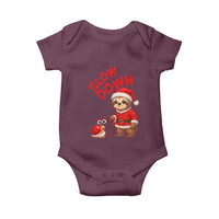 Funny Sloth Snail Christmas Baby Onesie Slow Down Xmas - Wonder Print Shop