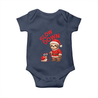 Funny Sloth Snail Christmas Baby Onesie Slow Down Xmas - Wonder Print Shop