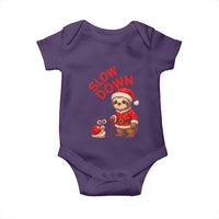 Funny Sloth Snail Christmas Baby Onesie Slow Down Xmas - Wonder Print Shop