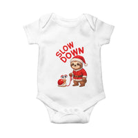 Funny Sloth Snail Christmas Baby Onesie Slow Down Xmas - Wonder Print Shop