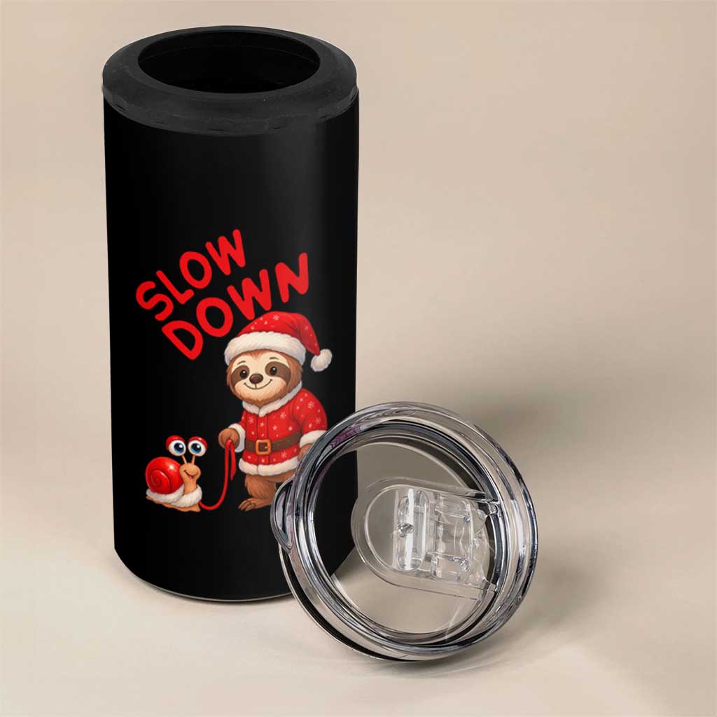 Funny Sloth Snail Christmas 4 in 1 Can Cooler Tumbler Slow Down Xmas - Wonder Print Shop