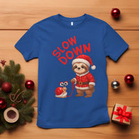 Funny Sloth Snail Christmas T Shirt Slow Down Xmas - Wonder Print Shop