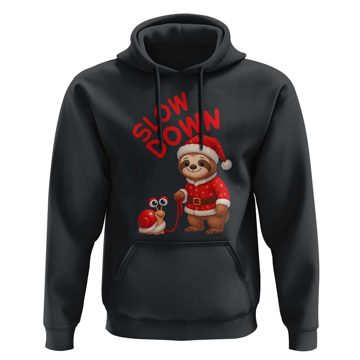 Funny Sloth Snail Christmas Hoodie Slow Down Xmas - Wonder Print Shop