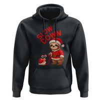 Funny Sloth Snail Christmas Hoodie Slow Down Xmas - Wonder Print Shop