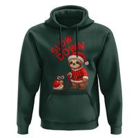 Funny Sloth Snail Christmas Hoodie Slow Down Xmas - Wonder Print Shop