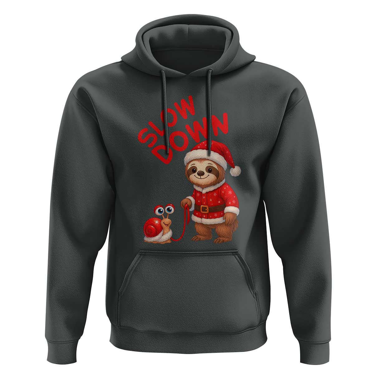 Funny Sloth Snail Christmas Hoodie Slow Down Xmas - Wonder Print Shop