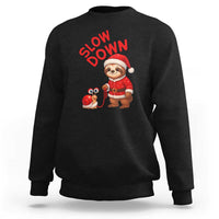 Funny Sloth Snail Christmas Sweatshirt Slow Down Xmas - Wonder Print Shop