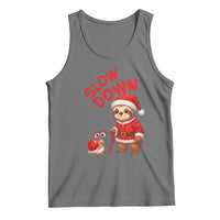 Funny Sloth Snail Christmas Tank Top Slow Down Xmas - Wonder Print Shop