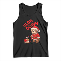 Funny Sloth Snail Christmas Tank Top Slow Down Xmas - Wonder Print Shop