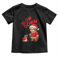 Funny Sloth Snail Christmas Toddler T Shirt Slow Down Xmas - Wonder Print Shop
