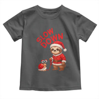 Funny Sloth Snail Christmas Toddler T Shirt Slow Down Xmas - Wonder Print Shop