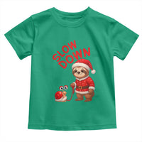 Funny Sloth Snail Christmas Toddler T Shirt Slow Down Xmas - Wonder Print Shop