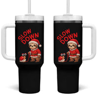 Funny Sloth Snail Christmas Tumbler With Handle Slow Down Xmas - Wonder Print Shop