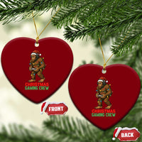 Funny Bigfoot Gamer Christmas Ceramic Ornament - Wonder Print Shop