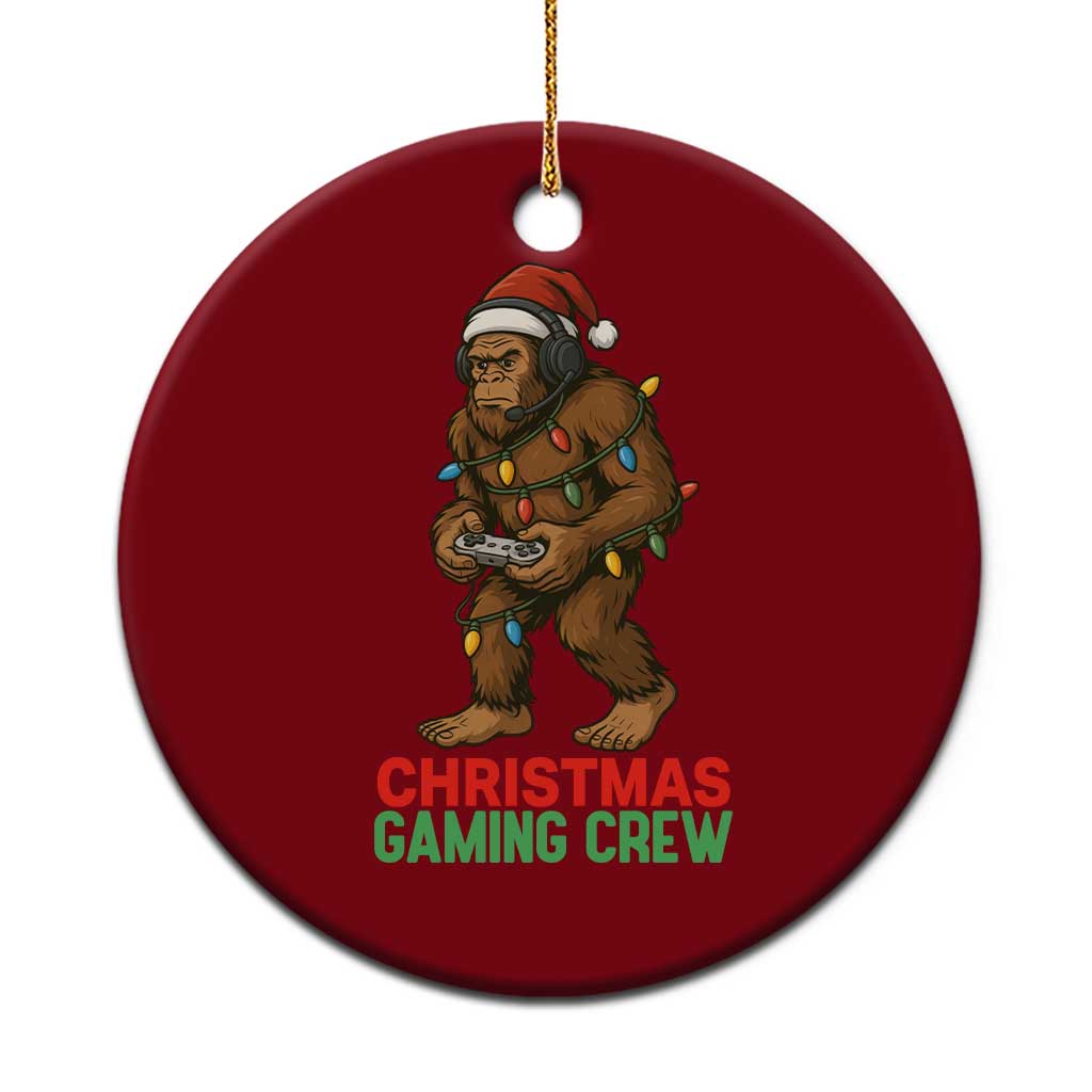 Funny Bigfoot Gamer Christmas Ceramic Ornament - Wonder Print Shop