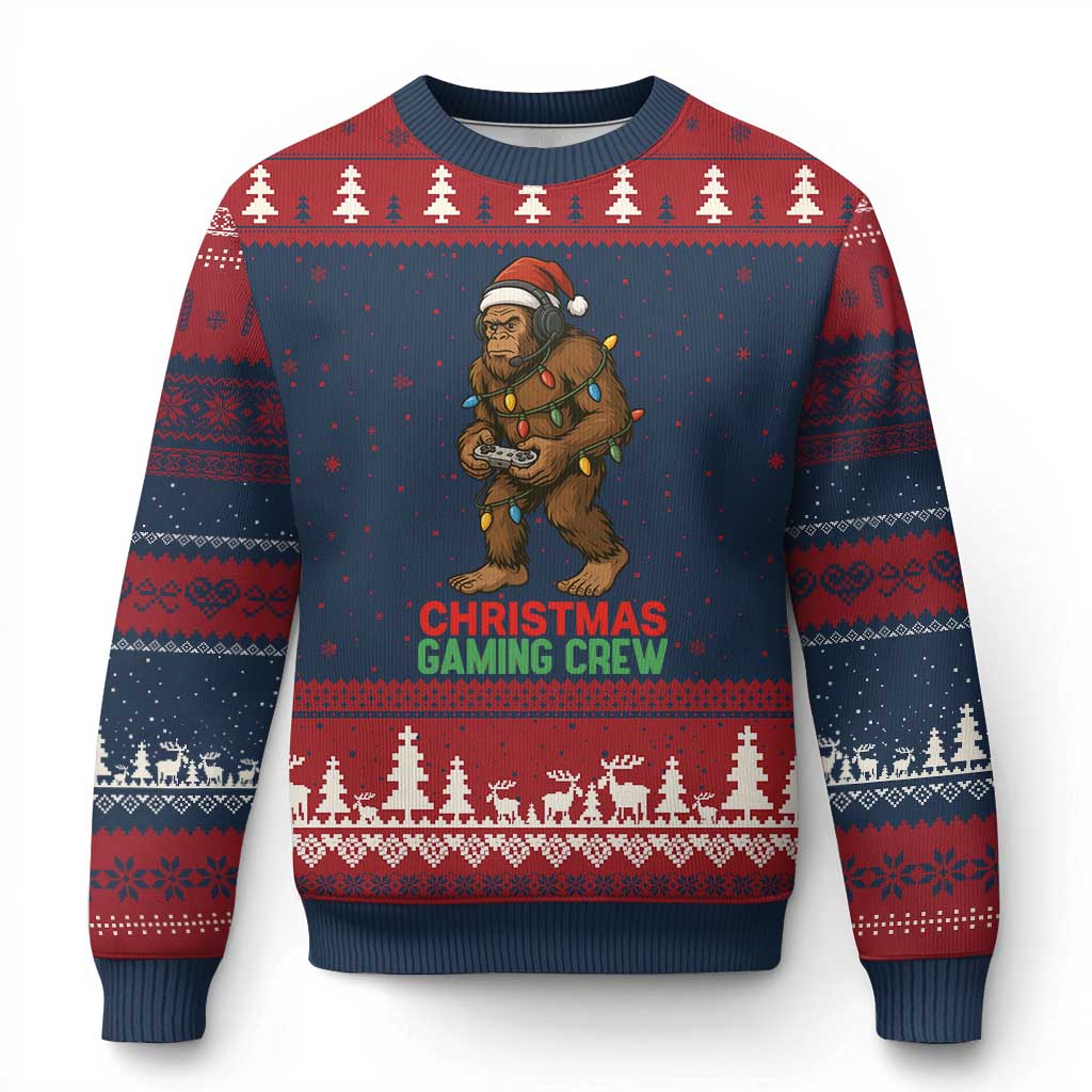 Funny Bigfoot Gamer Xmas Ugly Christmas Sweater - Wonder Print Shop