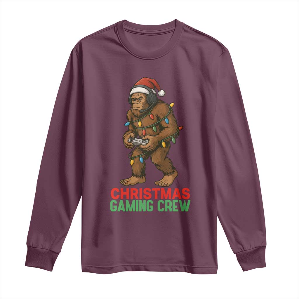 Funny Bigfoot Gamer Christmas Long Sleeve Shirt - Wonder Print Shop