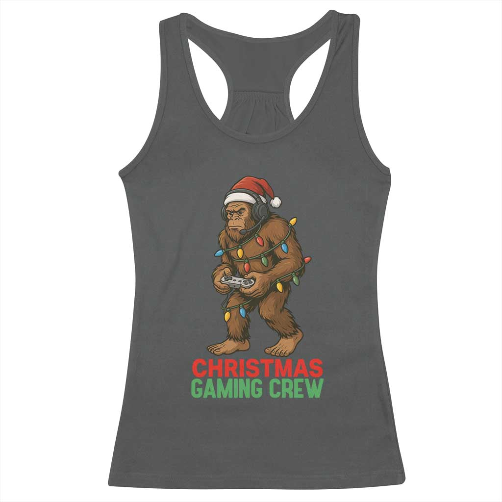 Funny Bigfoot Gamer Christmas Racerback Tank Top - Wonder Print Shop