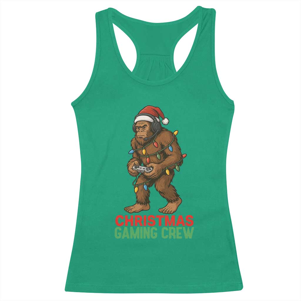 Funny Bigfoot Gamer Christmas Racerback Tank Top - Wonder Print Shop