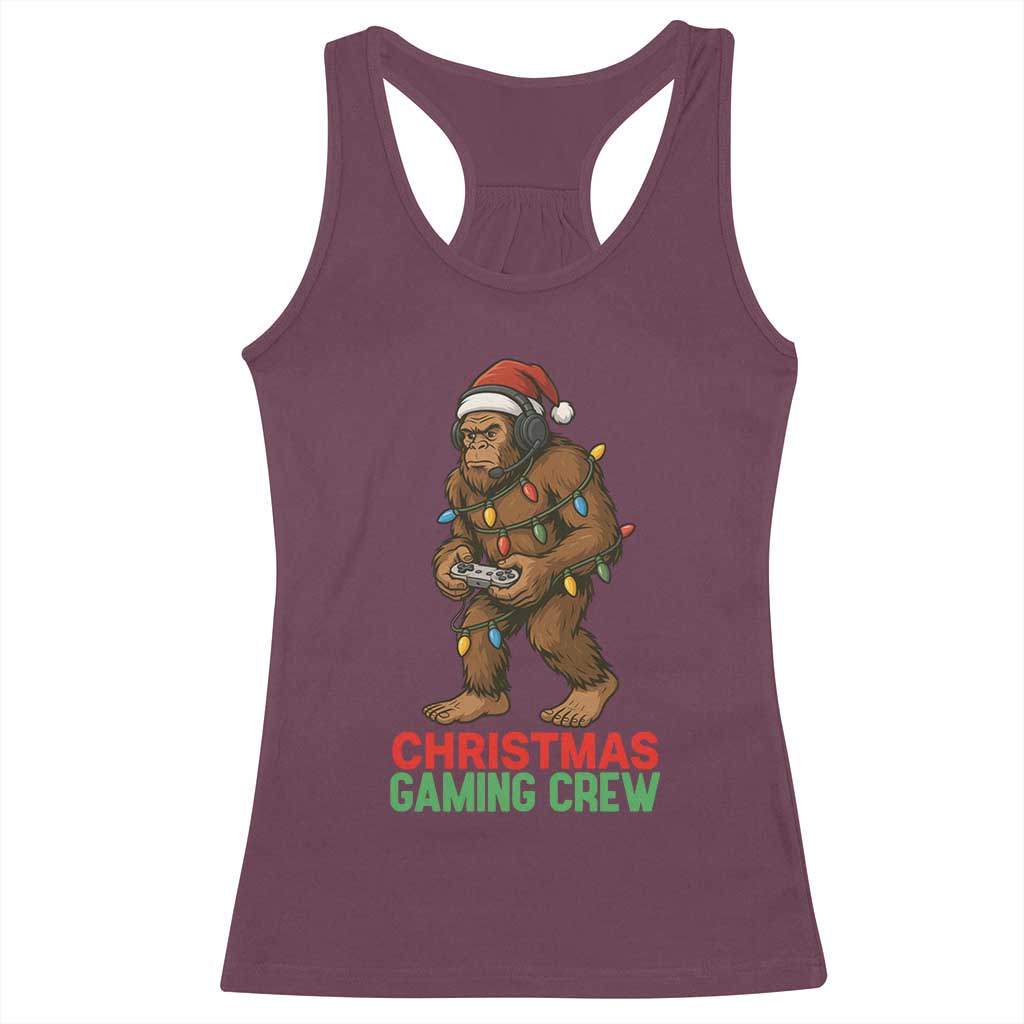 Funny Bigfoot Gamer Christmas Racerback Tank Top - Wonder Print Shop